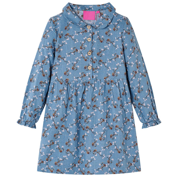 Kids' Long-Sleeved Dress Petrol Blue 116