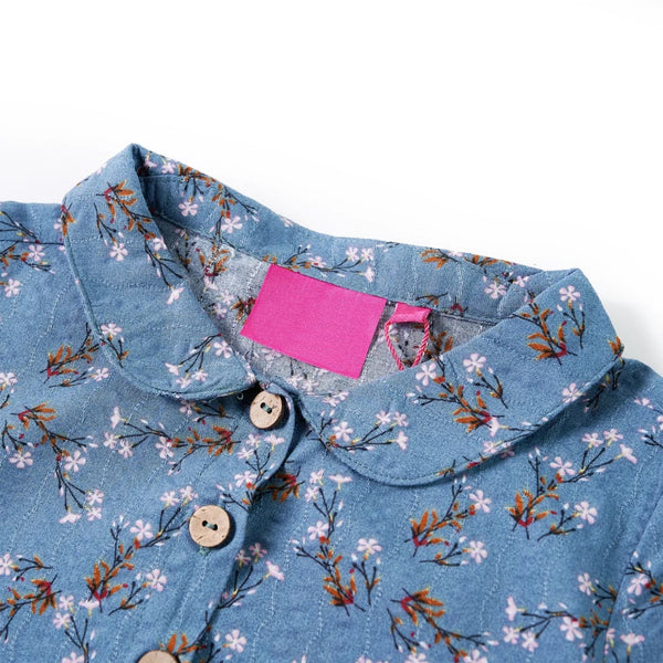 Kids' Long-Sleeved Dress Petrol Blue 116