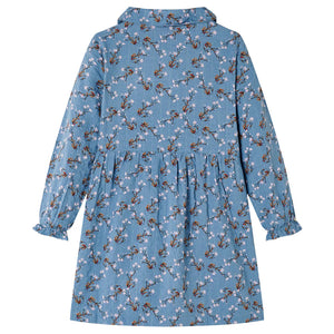 Children's Long-Sleeved Dress Petrol Blue 128