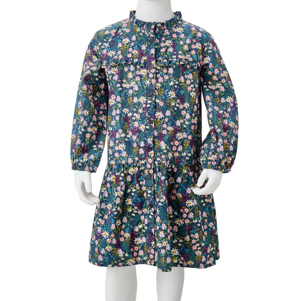 Kids' Long-Sleeved Dress Dark Blue 116