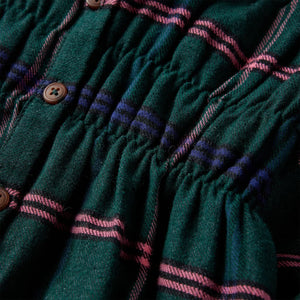 Girls' Long-Sleeved Ruffle Dress Dark Green 140