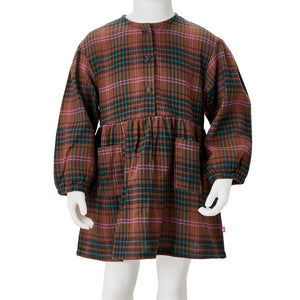 Kids' Long-Sleeve Dress Cognac 128