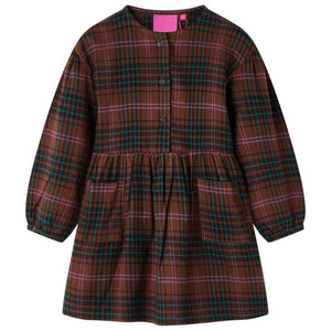 Kids' Long-Sleeved Dress Cognac 140