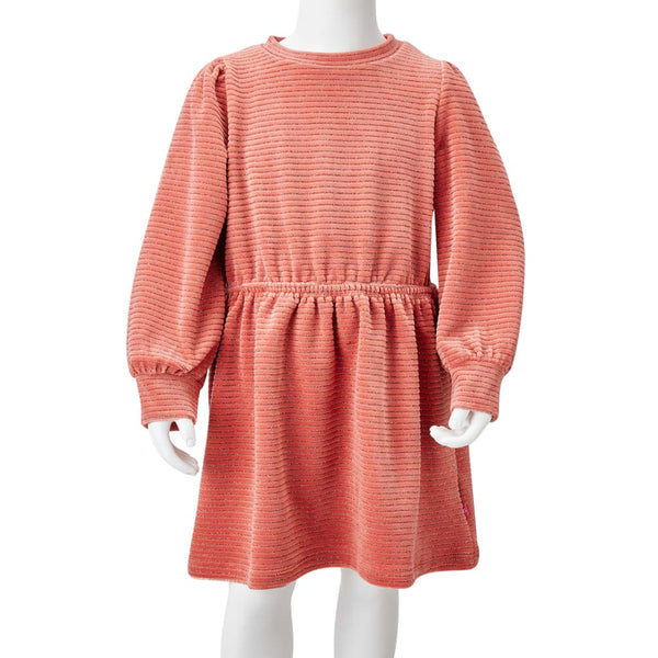 Girls' Long-Sleeved Dress Medium Pink 128