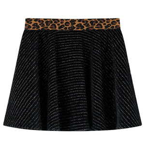 Girls' skirt with waistband in leopard print black 116