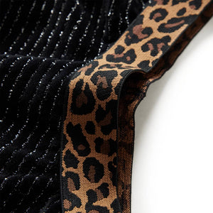 Girls' skirt with waistband in leopard print black 116