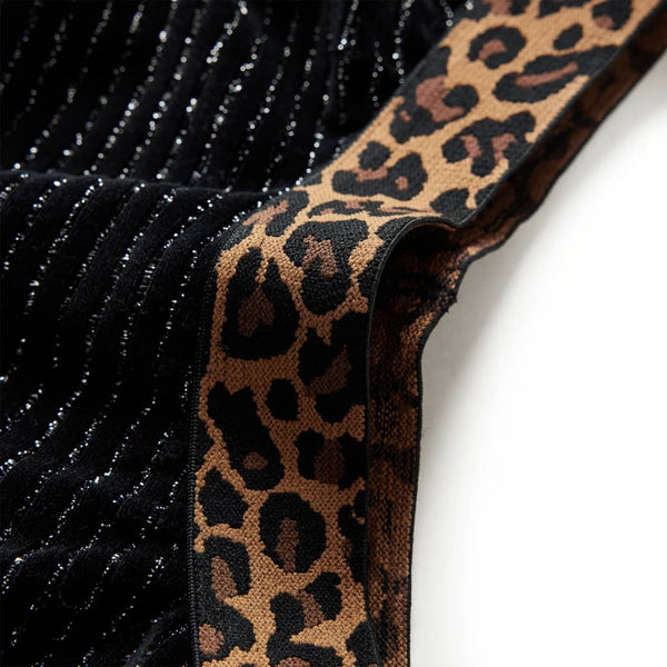 Girls' skirt with waistband in leopard print black 116