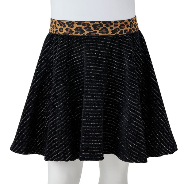 Girls' skirt with waistband in leopard print black 116