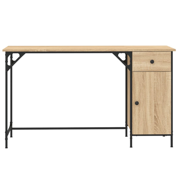 vidaXL Computer Desk Sonoma Oak 131x48x75 cm Engineered Wood