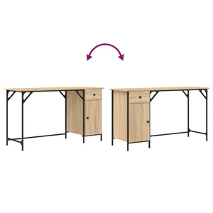 vidaXL Computer Desk Sonoma Oak 131x48x75 cm Engineered Wood