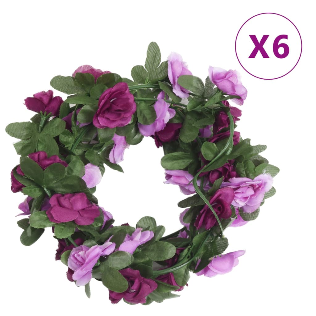 Blumengirlanden Helllila Frühlingsrosen 6er Set