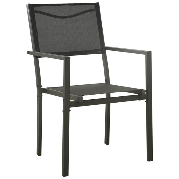vidaXL 9-piece Outdoor Dining Set Black Steel and Textilene
