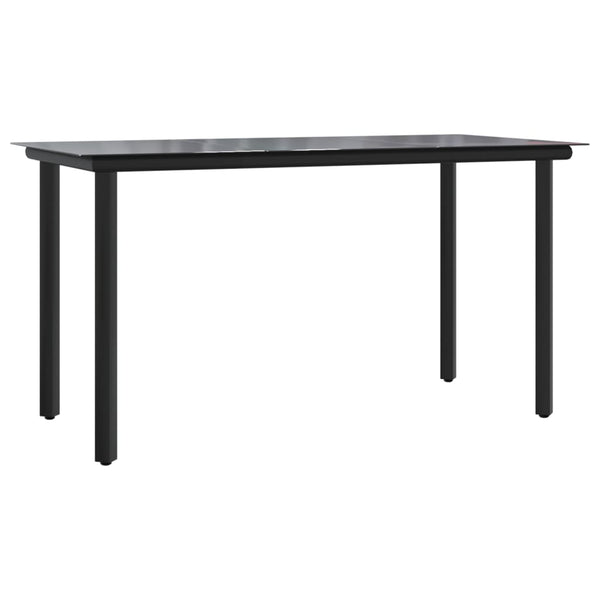 vidaXL 9-piece Outdoor Dining Set Black Steel and Textilene