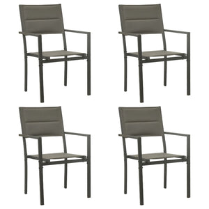 vidaXL 5-piece Outdoor Dining Set Black Steel and Textilene