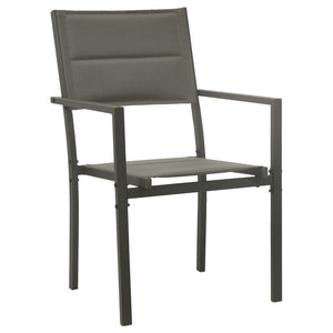 vidaXL 5-piece Outdoor Dining Set Black Steel and Textilene
