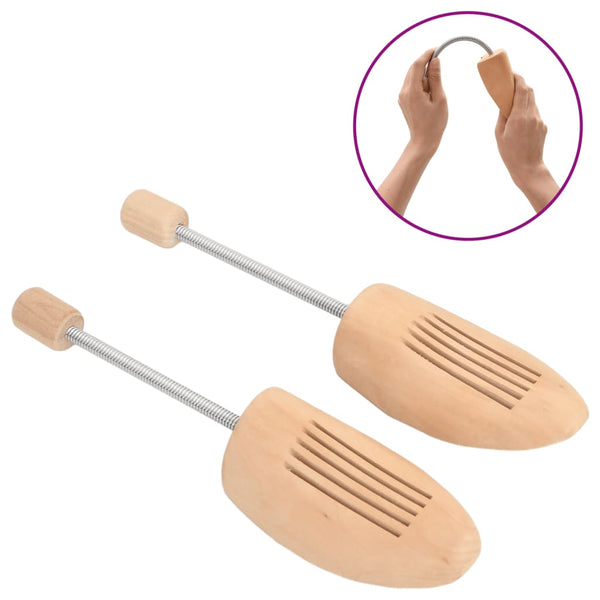 vidaXL Shoe Trees 2 Pairs EU 43-46 Solid Lotus Wood