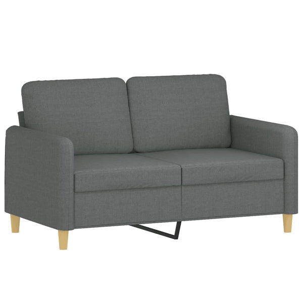 vidaXL 2-Seater Sofa with Throw Pillows Dark Gray 120 cm Fabric