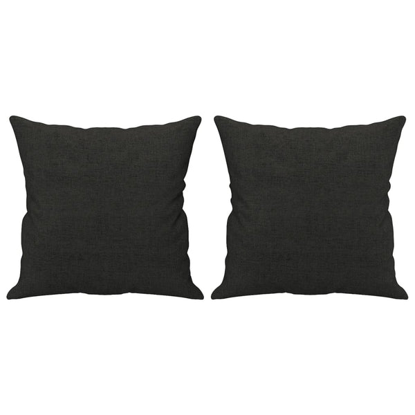 vidaXL 2-Seater Sofa with Throw Pillows Black 120 cm Fabric