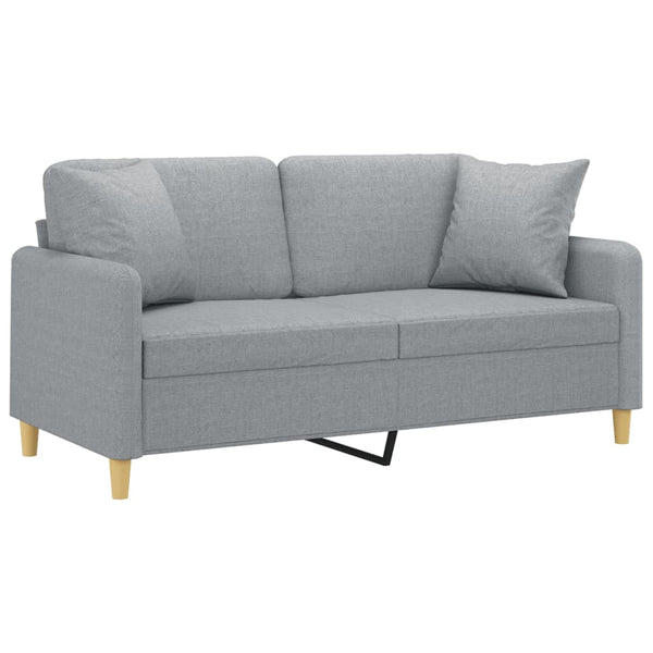 vidaXL 2-Seater Sofa with Decorative Pillows Light Grey 140 cm Fabric