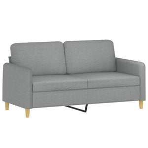 vidaXL 2-Seater Sofa with Decorative Pillows Light Grey 140 cm Fabric