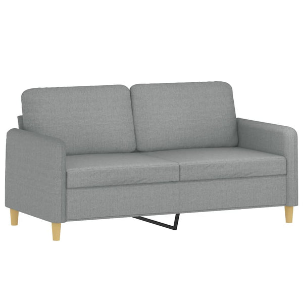 vidaXL 2-Seater Sofa with Decorative Pillows Light Grey 140 cm Fabric