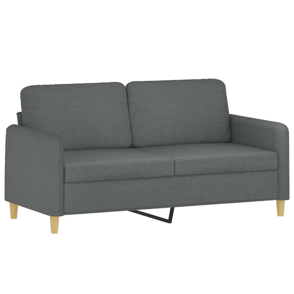 vidaXL 2-Seater Sofa with Decorative Pillows Dark Grey 140 cm Fabric