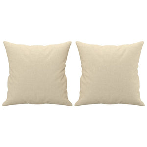 vidaXL 3-Seater Sofa with Throw Pillows Cream 180 cm Fabric