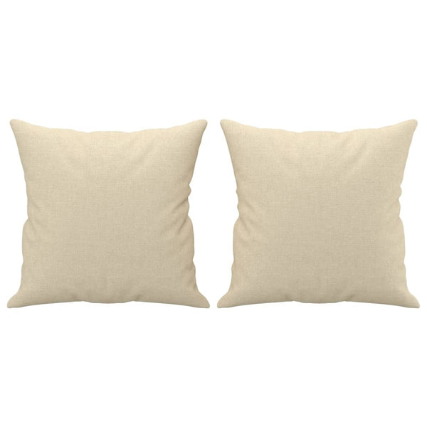 vidaXL 3-Seater Sofa with Throw Pillows Cream 180 cm Fabric