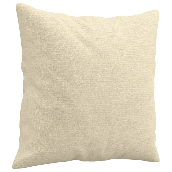 vidaXL 3-Seater Sofa with Throw Pillows Cream 180 cm Fabric