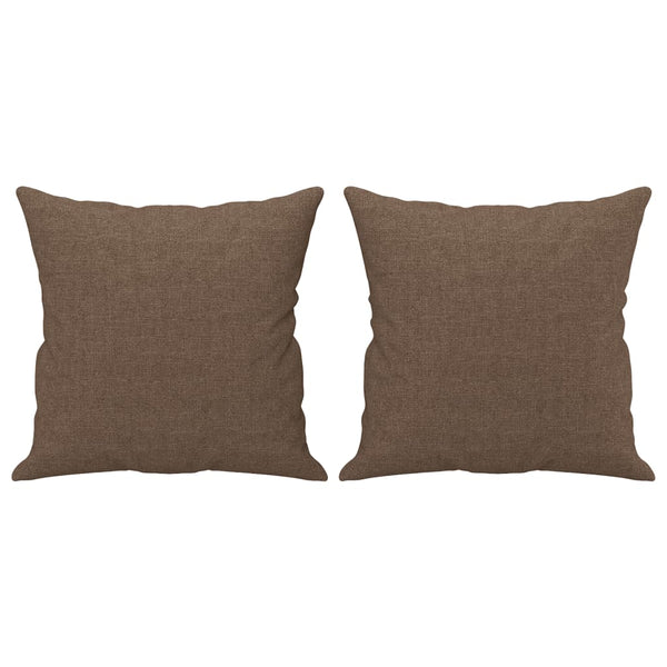vidaXL 3-Seater Sofa with Throw Pillows Brown 180 cm Fabric