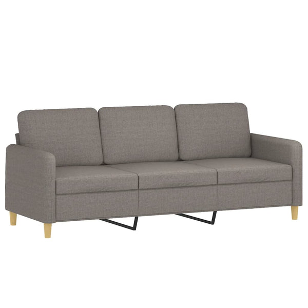 vidaXL 3-Seater Sofa with Decorative Pillows Taupe 180 cm Fabric