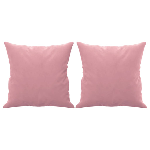 vidaXL 2-Seater Sofa with Decorative Pillows Pink 120 cm Velvet