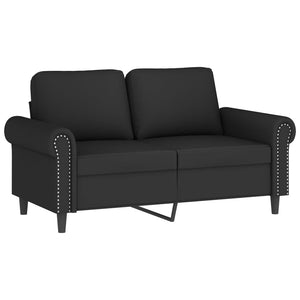 vidaXL 2-Seater Sofa with Throw Pillows Black 120 cm Velvet