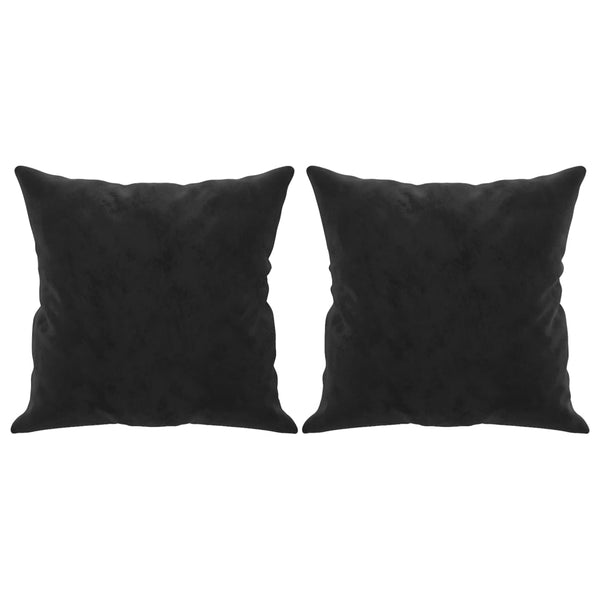 vidaXL 2-Seater Sofa with Throw Pillows Black 120 cm Velvet