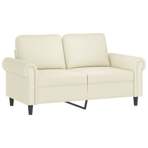 vidaXL 2-Seater Sofa with Throw Pillows Cream 120 cm Velvet
