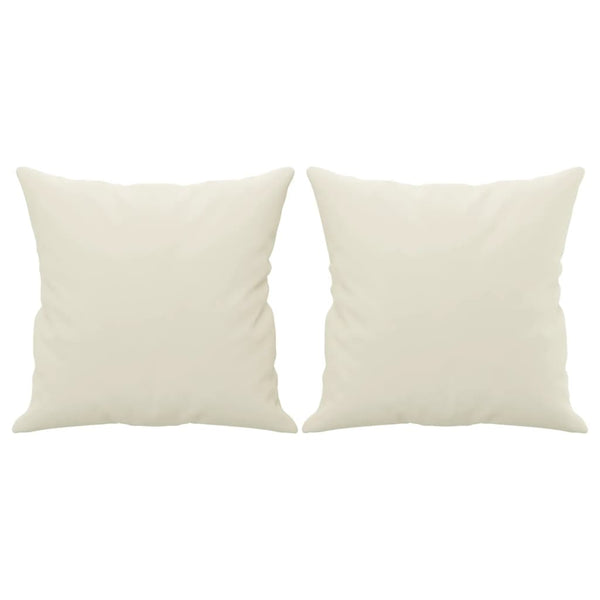 vidaXL 2-Seater Sofa with Throw Pillows Cream 120 cm Velvet