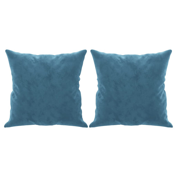 vidaXL 2-Seater Sofa with Throw Pillows Blue 120 cm Velvet