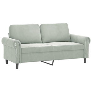 vidaXL 2-Seater Sofa with Decorative Pillows Light Gray 140 cm Velvet