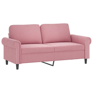vidaXL 2-Seater Sofa with Decorative Pillows Pink 140 cm Velvet