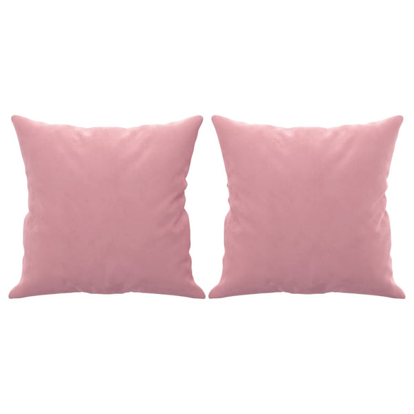 vidaXL 2-Seater Sofa with Decorative Pillows Pink 140 cm Velvet