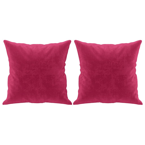 vidaXL 2-Seater Sofa with Throw Pillows Wine Red 140 cm Velvet