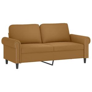 vidaXL 2-Seater Sofa with Throw Pillows Brown 140 cm Velvet