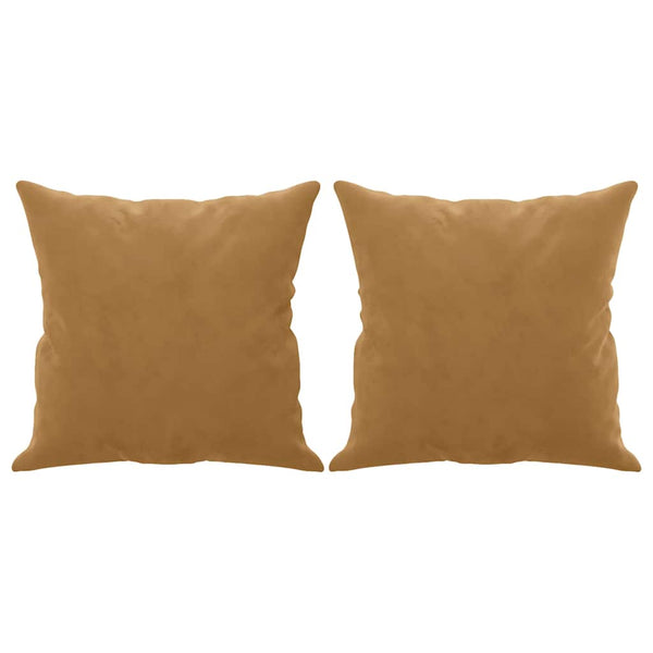 vidaXL 2-Seater Sofa with Throw Pillows Brown 140 cm Velvet