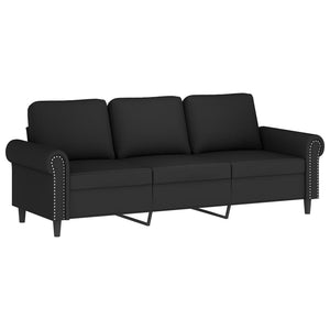vidaXL 3-Seater Sofa with Decorative Pillows Black 180 cm Velvet
