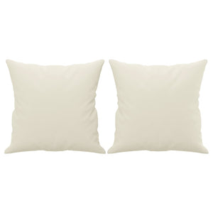 vidaXL 3-Seater Sofa with Decorative Pillows Cream 180 cm Velvet
