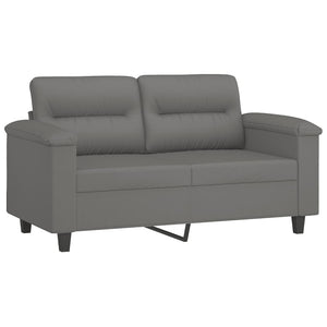 vidaXL 2-Seater Sofa with Cushions Dark Grey 120 cm Microfiber Fabric