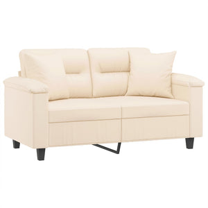 vidaXL 2-Seater Sofa with Cushions Beige 120 cm Microfiber Fabric