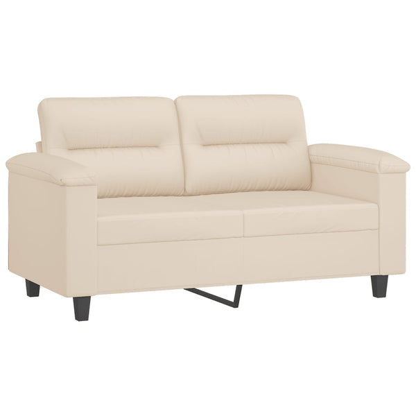 vidaXL 2-Seater Sofa with Cushions Beige 120 cm Microfiber Fabric