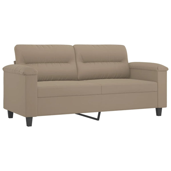 vidaXL 2-Seater Sofa with Cushions Taupe 140 cm Microfiber Fabric