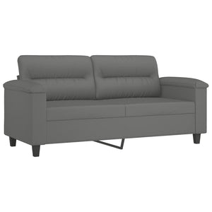vidaXL 2-Seater Sofa with Cushions Dark Grey 140 cm Microfiber Fabric